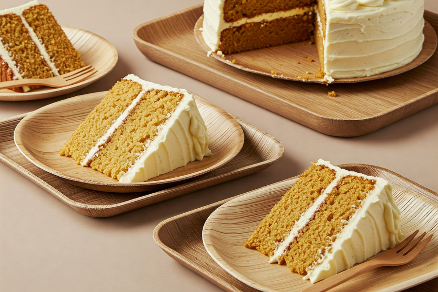 dessert in palm leaf plates everyday use