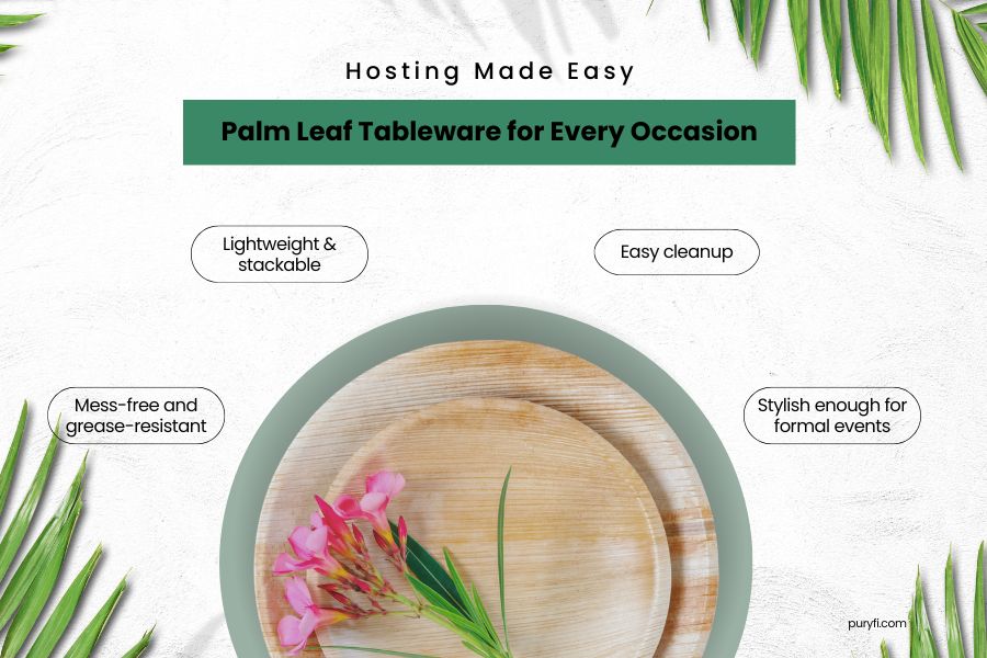 palm leaf plate hot cold food