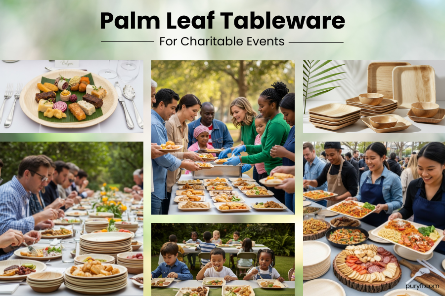 Dine with Purpose: Why Palm Leaf Tableware Is Perfect for Charitable Events