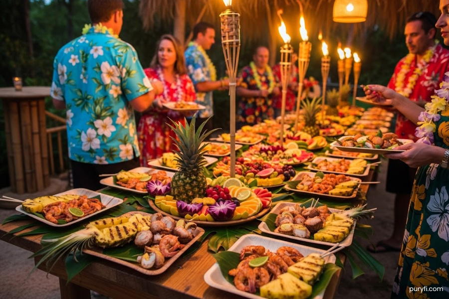 tropical eco-friendly party spread