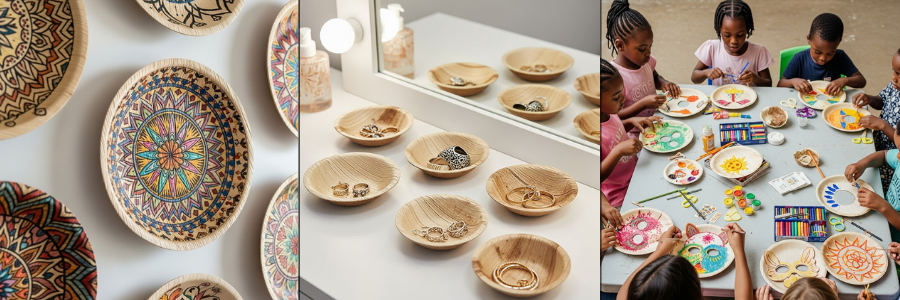 palm leaf plates home painting