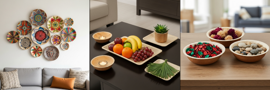 palm leaf plates home decor