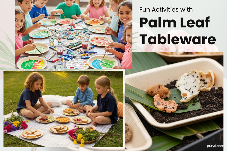 Engaging Kids in Sustainability: Fun Activities with Palm Leaf Tableware