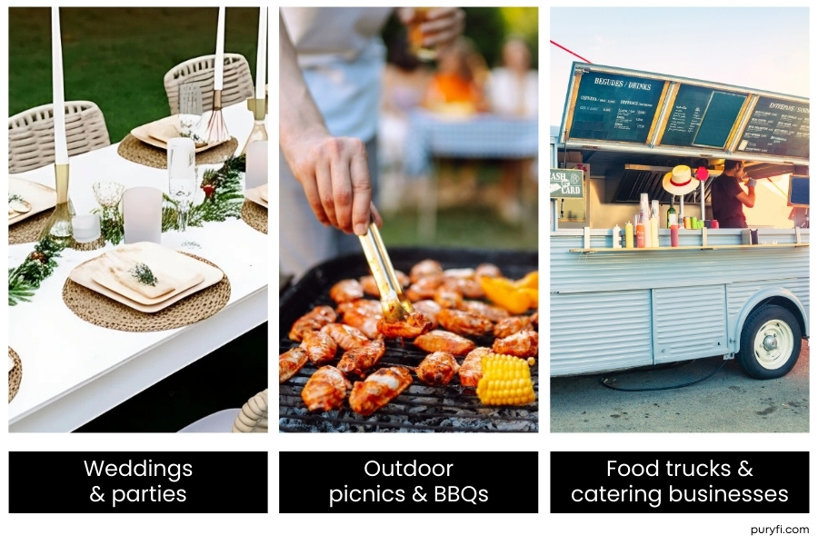 Affordable palm leaf tableware for different occasions