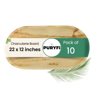 Palm Leaf Serving Tray 22x12 inches (Charcuterie Board - Pack of 10)