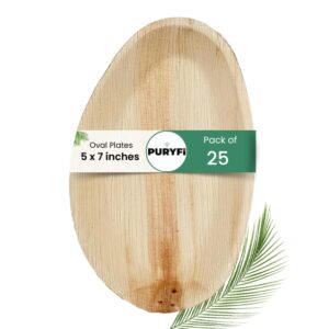 Palm Leaf Oval Plates 5x7 inch (Pack of 25)