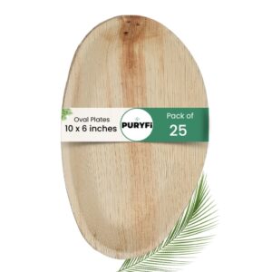 Palm Leaf Plates - Oval 10 x 6 inch (Pack of 25)