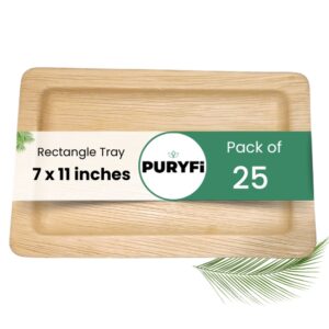 Palm Leaf Tray - Rectangle 7x11 inches (Pack of 25)