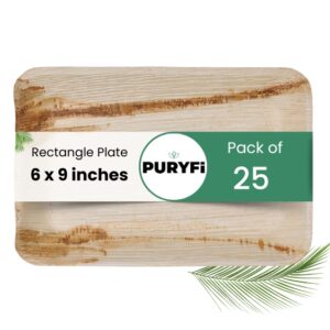 Palm Leaf Plates - Rectangle 6x9 inch (Pack of 25)