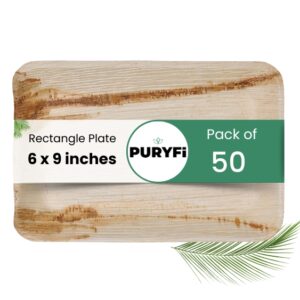 Palm Leaf Plates - Rectangle 6x9 inch (Pack of 50)