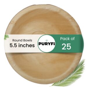 Palm Leaf Bowls - Round 5.5-inch (Pack of 25)