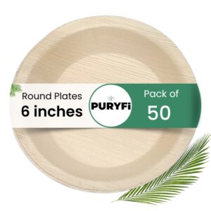 Palm Leaf Plates - Round 6-inch (Pack of 50)