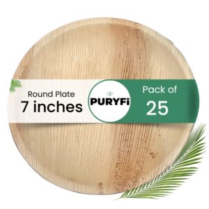 Palm Leaf Plates - Round 7-inch (Pack of 25)