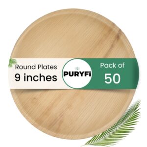 Palm Leaf Plates - Round, 9-inch (Pack of 50)