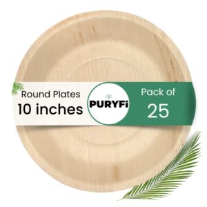 Palm Leaf Plates - Round 10-inch (Pack of 25)