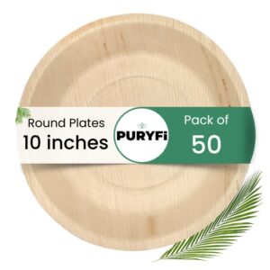 Palm Leaf Plates - Round 10 inches (Pack of 50)