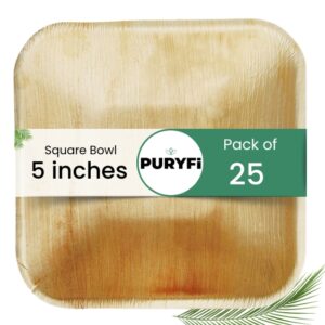 Palm Leaf Bowls - Square 5-inch (Pack of 25)