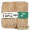 Palm Leaf Plates - Square 6-inch (Pack of 25)
