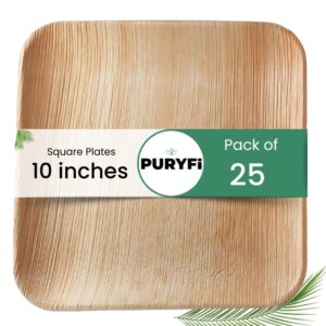 Palm Leaf Plates - Square 10-inch (Pack of 25)