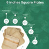 Palm Leaf Plates - Square, 6-inch (Pack of 25) - Image 3
