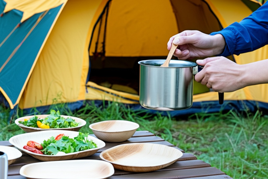 outdoor dining hiking, cmapling tableware