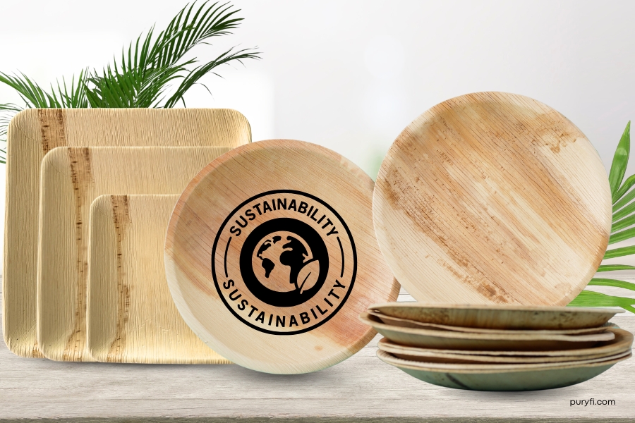 Sustainability with Palm Leaf Tableware