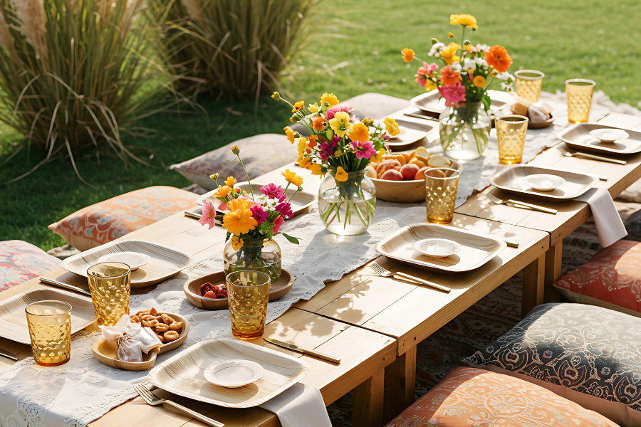 use linens for party table setting