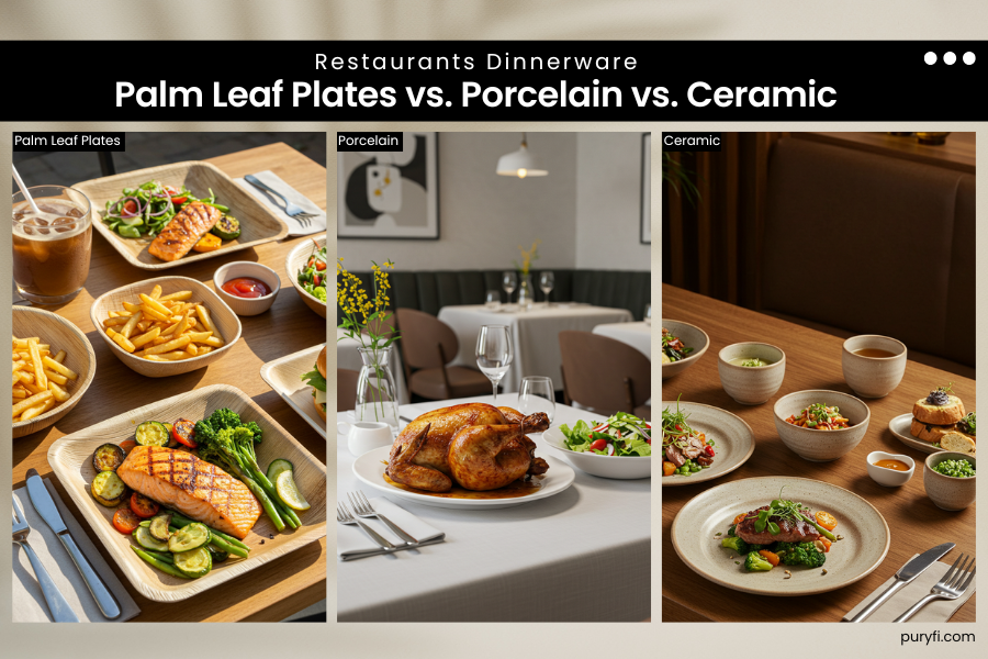 Restaurants Dinnerware Compared – Palm Leaf Plates vs. Porcelain vs. Ceramic
