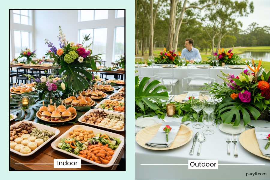 indoor outdoor palm leaf tableware