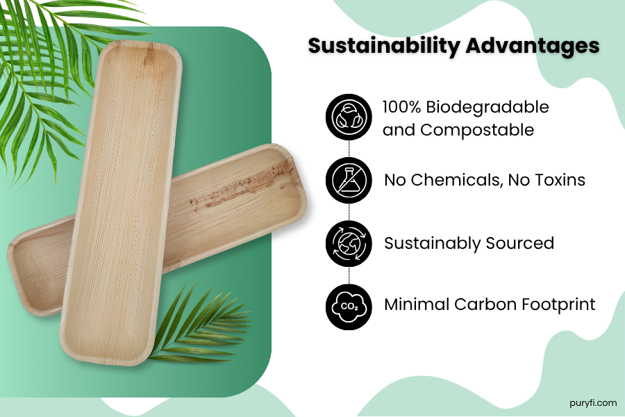 sustainable palm leaf tableware