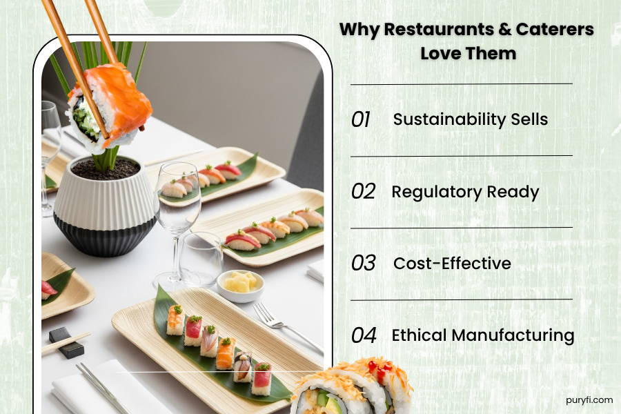 palm leaf sushi platters for restaurants