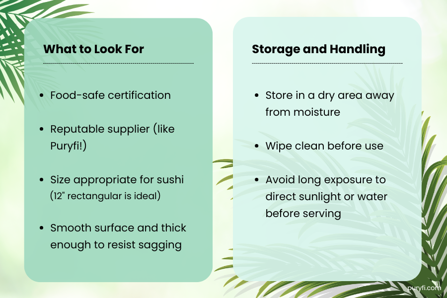 storage and handling tips of palm leaf platters