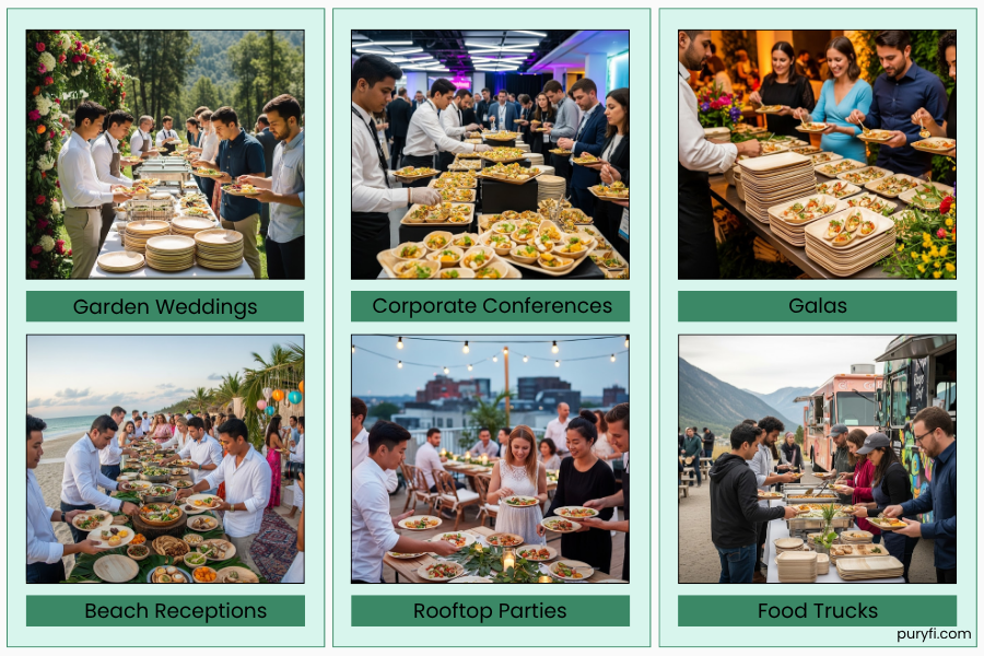 palm leaf tableware for all events types