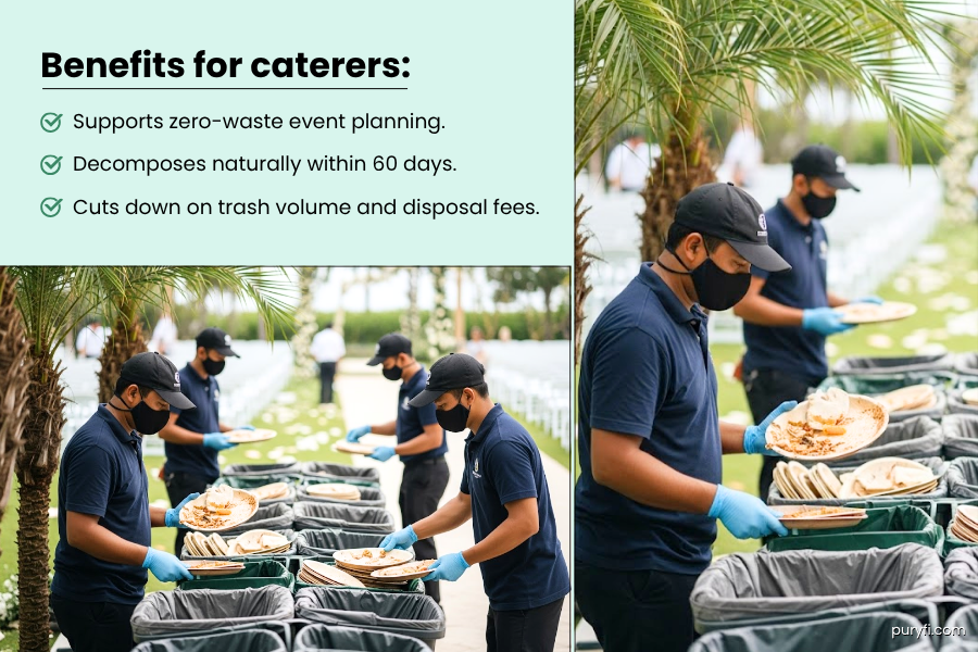 palm leaf plates benefits for caterers