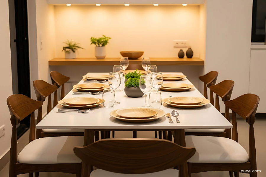 minimalist sutainable luxury dining room