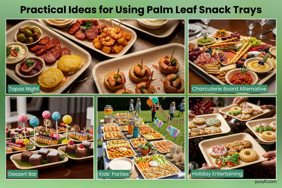 Practical Ideas for Using Palm Leaf Snack Trays